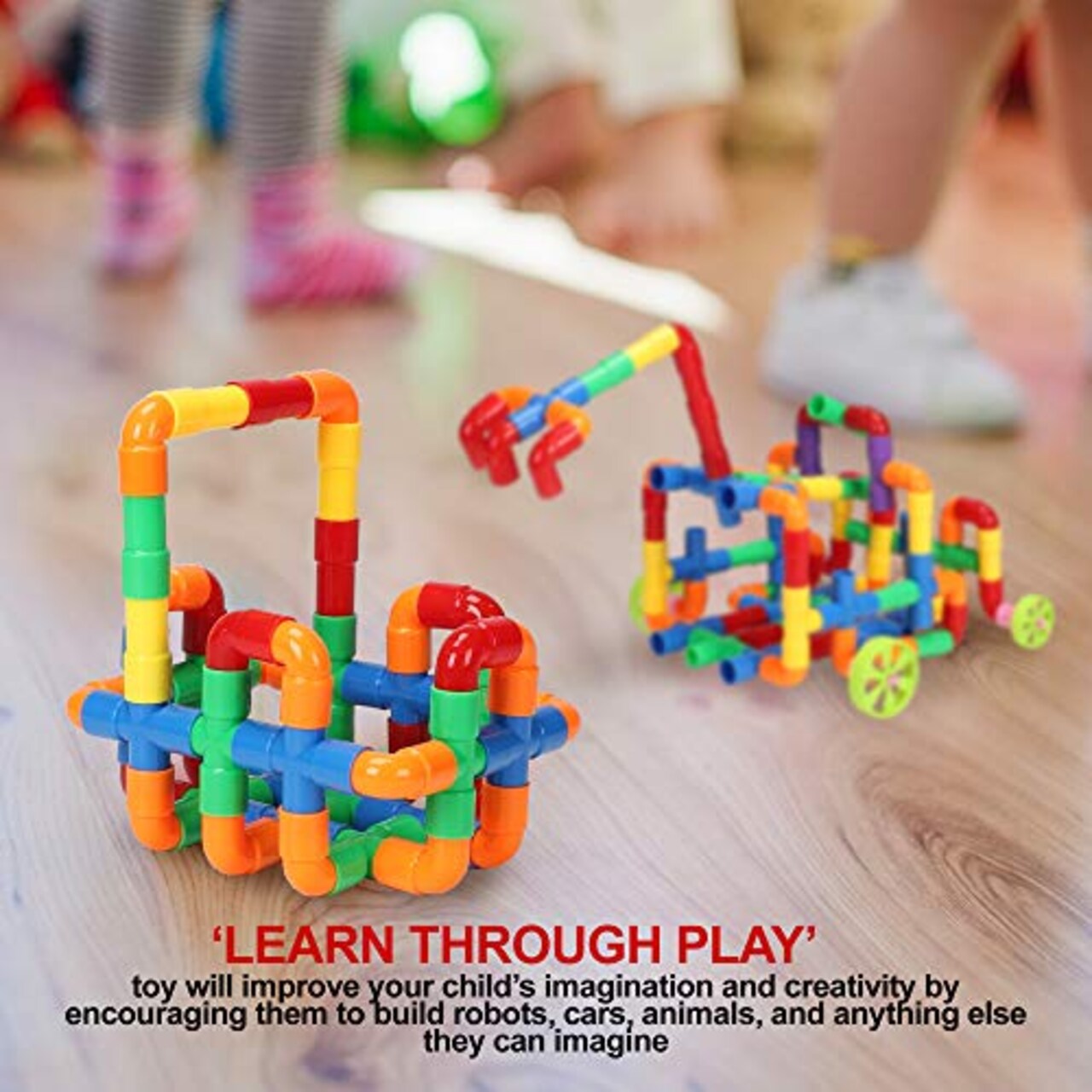STEM Building Blocks Toy for Kids, Educational Toddlers Preschool Brain Toy Kit, Constructions Toys for 3 4 5 6 7 8 Years Age Boys and Girls – Creativity Kids Materials Toys